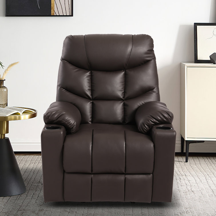 Red Barrel Studio® Faux Leather Power Reclining Heated Massage Chair